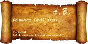Adamecz Brútusz névjegykártya